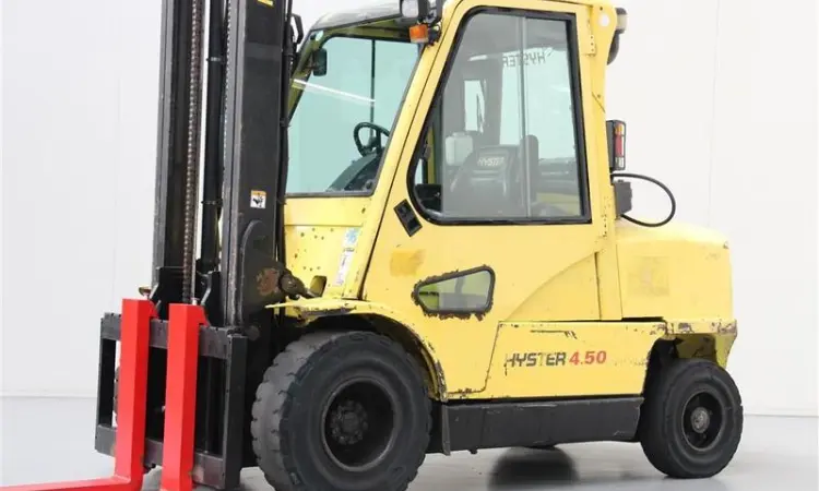 Погрузчик вилочный Hyster H4.50XM, газ, кабина, 4.5т., 2006 г., 1706 м/ч, 4150 мм подъем - фото № 1