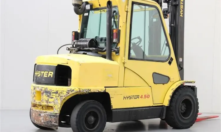 Погрузчик вилочный Hyster H4.50XM, газ, кабина, 4.5т., 2006 г., 1706 м/ч, 4150 мм подъем - фото № 4