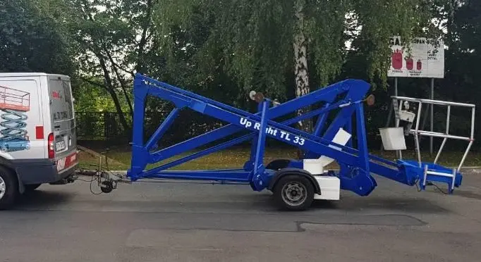 Прицепной коленчатый подъемник Upright TL33, 12 метров рабочая высота, электро - фото № 3