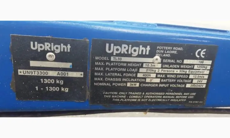 Прицепной коленчатый подъемник Upright TL33, 12 метров рабочая высота, электро - фото № 4