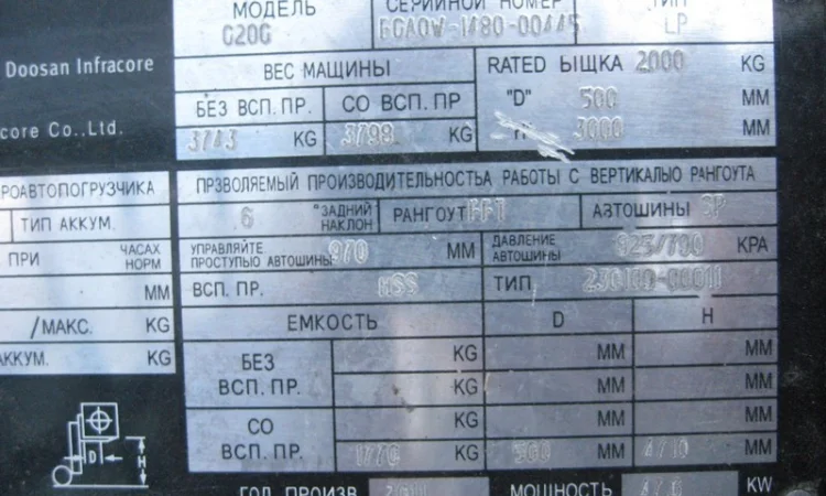 Аренда газовый погрузчик б/у Doosan G20G - фото № 7