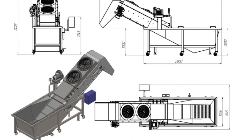 Барботажная мойка моечная машина промышленная для мойки овощей ягод фруктов орехов - фото № 2
