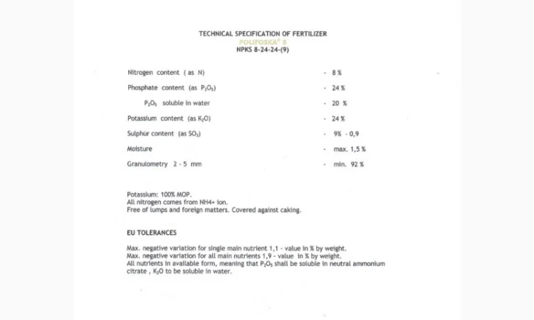 POLIFOSKA 8 NPK (S) 8-24-24(9), добрива - фото № 3