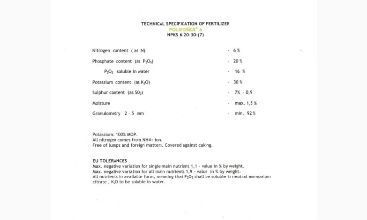 Поліфоска 6 NPK (S) 6-20-30 (7) – комплексное удобрение - фото № 3