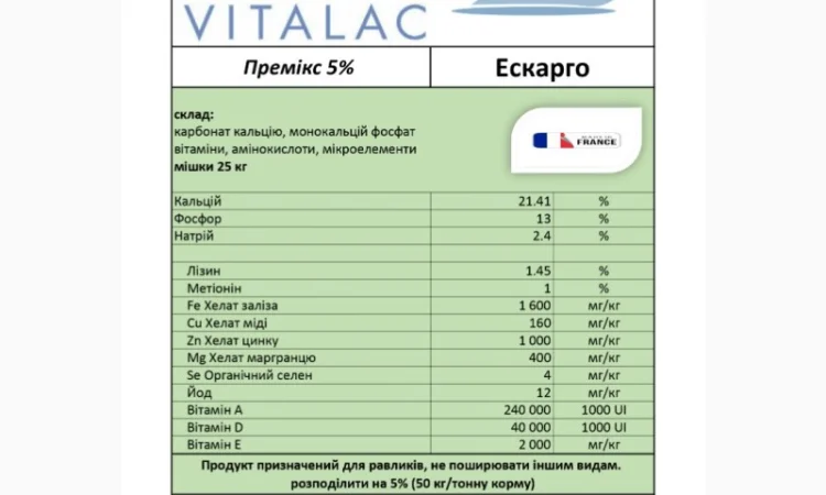 Премікс для равликів "Ескарго" - фото № 1
