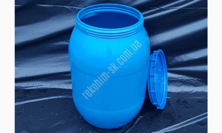 Бочка пластикова, харчова 200л. (б/в) кришка під закрутку - фото № 1