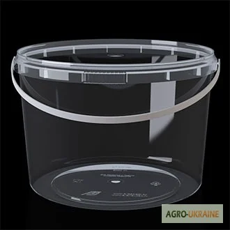 Пластиковое пищевое ведро прозрачное 2 литра - фото № 1