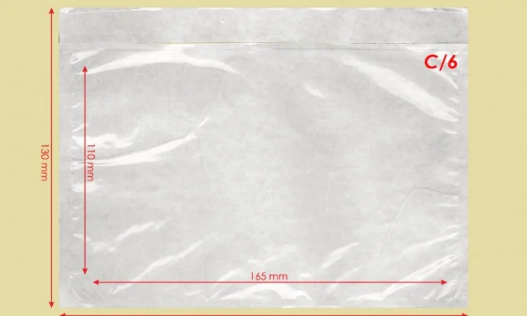 Самоклеящиеся конверты С6 для документов из прозрачного полиэтилена - фото № 1