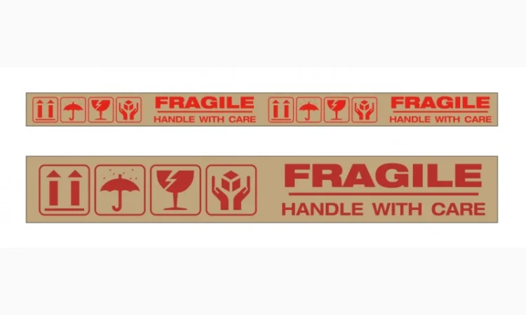 Бумажный крафт скотч с логотипом FRAGILE (ХРУПКОЕ) 48 мм х 50 м Viskom - фото № 3