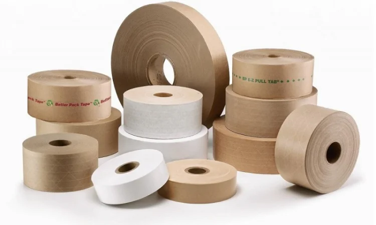 Бумажный крафт скотч активируемый водой, клейкая лента - фото № 2