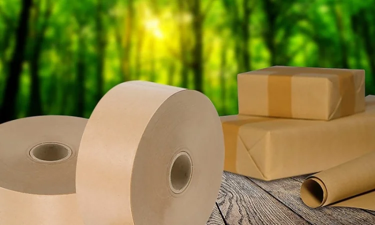 Скотч крафт бумажный 60 мм х 200 м, активируемый водой - фото № 3