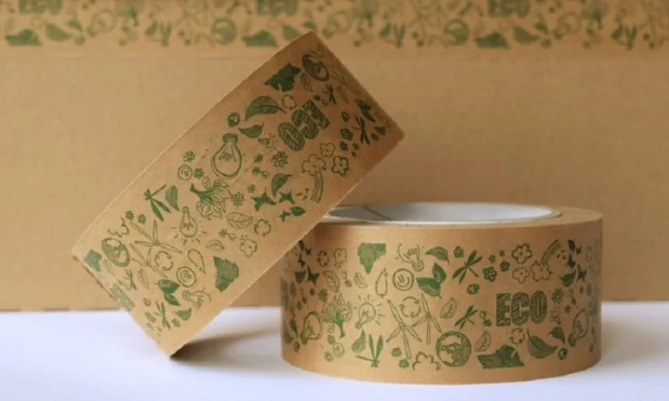 Бумажный крафт скотч с логотипом ECO 48 мм х 50 м, Viskom - фото № 1
