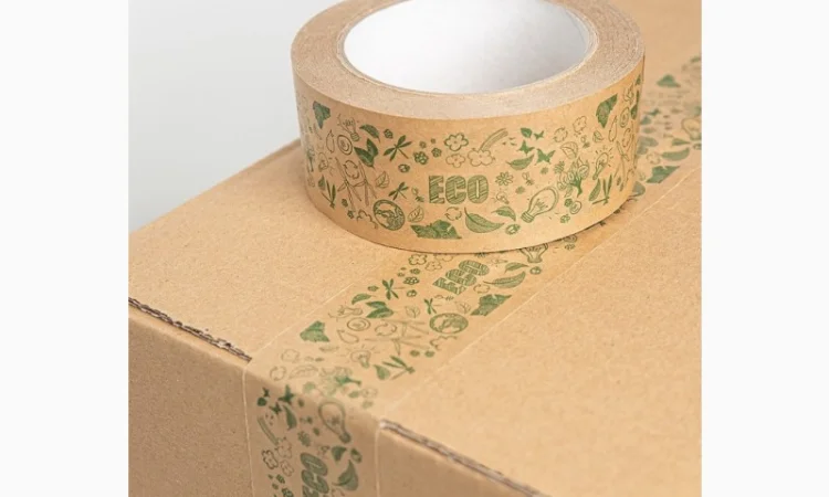 Бумажный крафт скотч с логотипом ECO 48 мм х 50 м, Viskom - фото № 11
