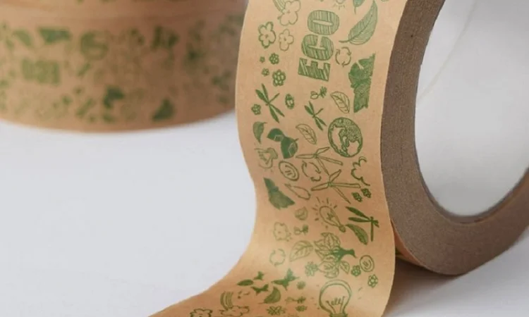 Бумажный крафт скотч с логотипом ECO 48 мм х 50 м, Viskom - фото № 13