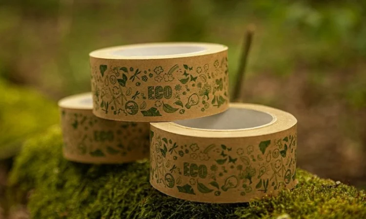 Бумажный крафт скотч с логотипом ECO 48 мм х 50 м, Viskom - фото № 3