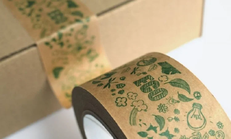 Бумажный крафт скотч с логотипом ECO 48 мм х 50 м, Viskom - фото № 4