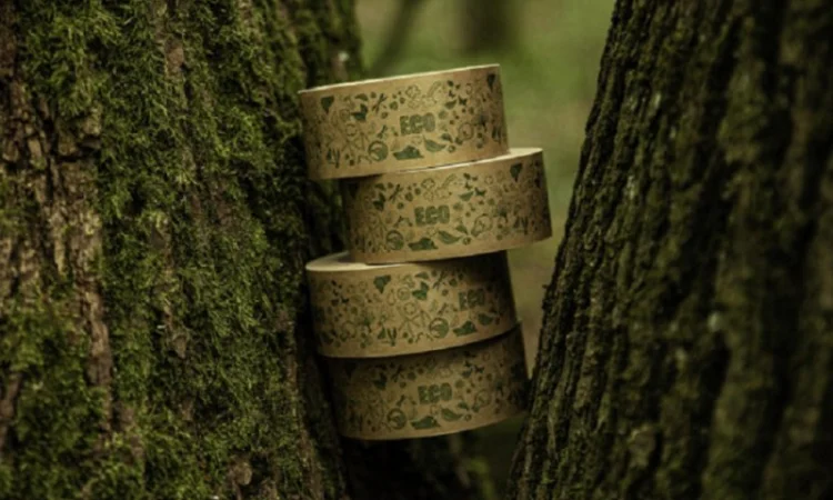 Бумажный крафт скотч с логотипом ECO 48 мм х 50 м, Viskom - фото № 5