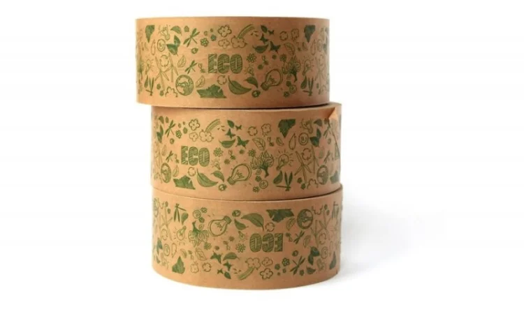 Бумажный крафт скотч с логотипом ECO 48 мм х 50 м, Viskom - фото № 7