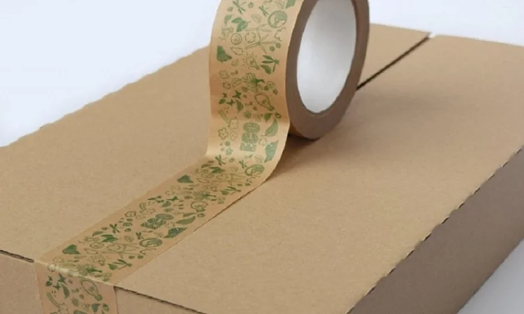 Бумажный крафт скотч с логотипом ECO 48 мм х 50 м, Viskom - фото № 8