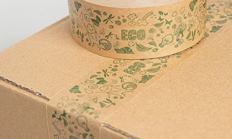 Бумажный крафт скотч с логотипом ECO 48 мм х 50 м, Viskom - фото № 9