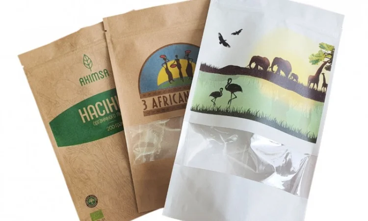 Дой-пак крафт з прозорим вікном - фото № 2