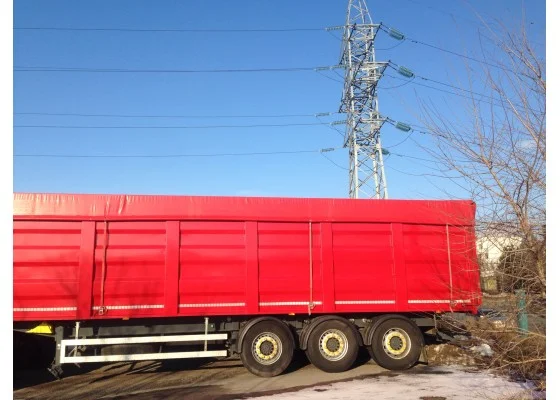 Тент ПВХ накидка на зерновоз, полог на самосвал под трубу с кольцами - фото № 3