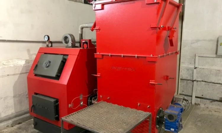 Автоматический котёл Ретро 3М BIO 100 КВТс бункером 1, 5 м³ - фото № 2