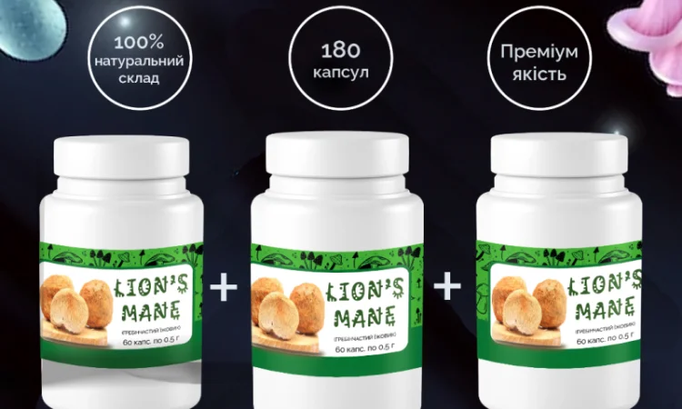 Їжовик Гребінчастий в капсулах 0.5г/60шт – три упаковки - фото № 1