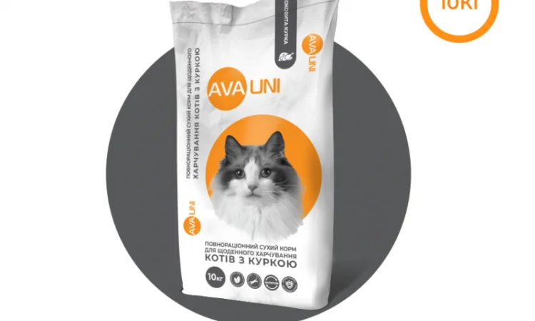 Щоденний сухий корм AVA UNI з куркою для дорослих котів - фото № 1