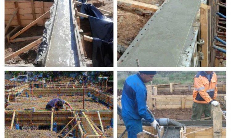 Бетонные работы, бетонирование ленточного фундамента - фото № 1