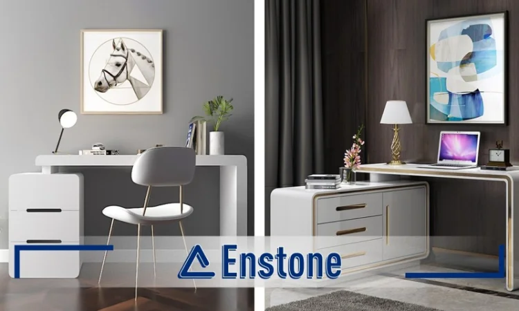 Столешница из искусственного камня для письменных столов на заказ - фото № 1