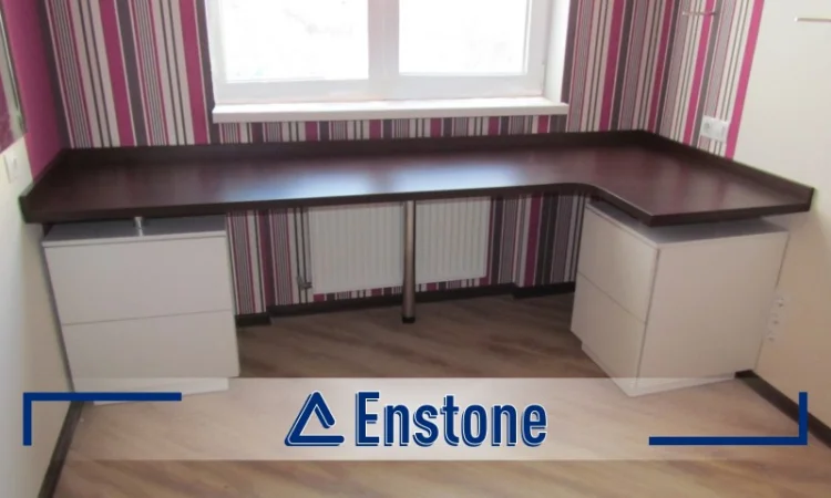 Столешница из акрилового камня для компьютерных столов на заказ - фото № 4