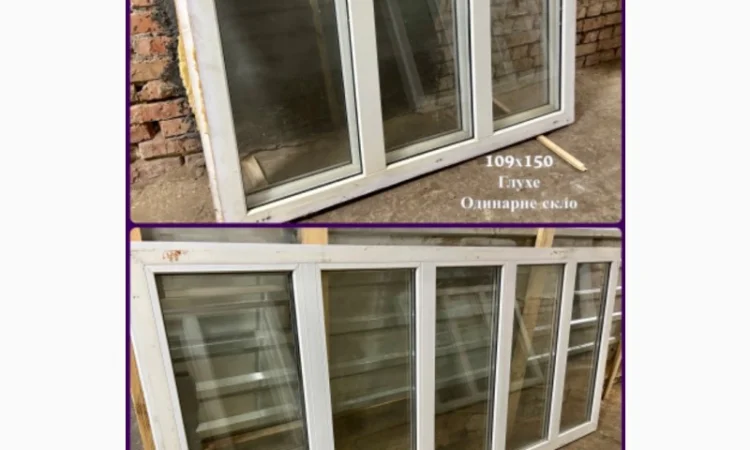 Пластиковое глухое окно 103х233 - фото № 2