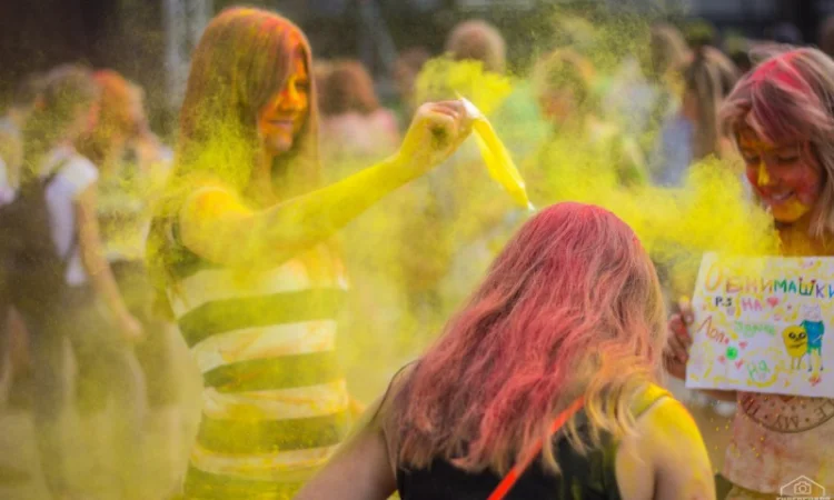 Краска Гулал, Холи, Желтая, опт и розница, Фарба Холи - фото № 3