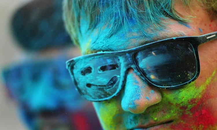 Краска Холи, Бирюзовая, опт и розница, Фарба Холі - фото № 1