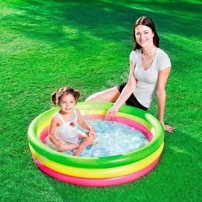 Детский надувной бассейн Bestway 102х25 см, разноцветный - фото № 1