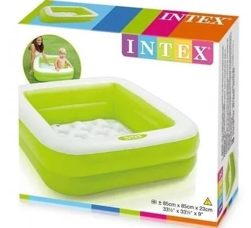 Детский надувной бассейн Intex 85х85х23 см, зеленый - фото № 4