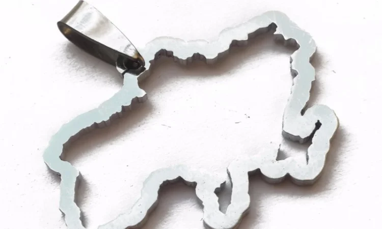 Брелок "Контур України", метал - фото № 2