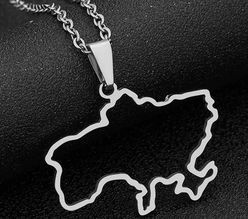 Брелок "Контур України", метал - фото № 1