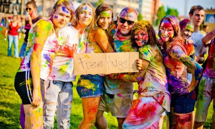 Фарба Холі (Гулал), Жовта, суха порошкова фарба для фествиалів, флешмобів - фото № 2