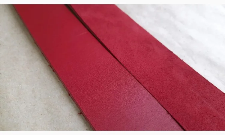 Заготовки для ремней красная, полоска из натуральной кожи - фото № 1