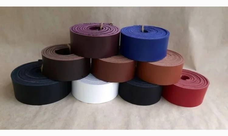 Заготовки для ремней красная, полоска из натуральной кожи - фото № 2