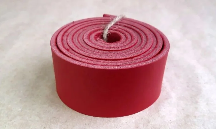 Заготовки для ремней красная, полоска из натуральной кожи - фото № 5