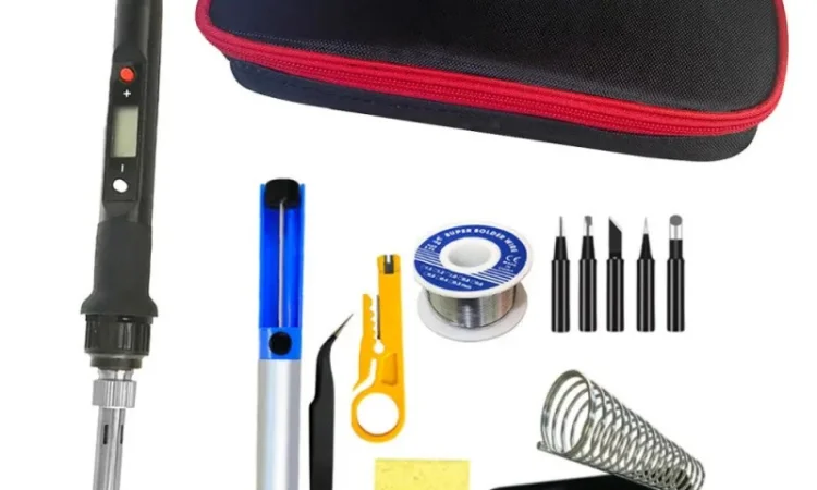 Набор инструментов для пайки Lefavor 80W 12 в 1 с дисплеем - фото № 1