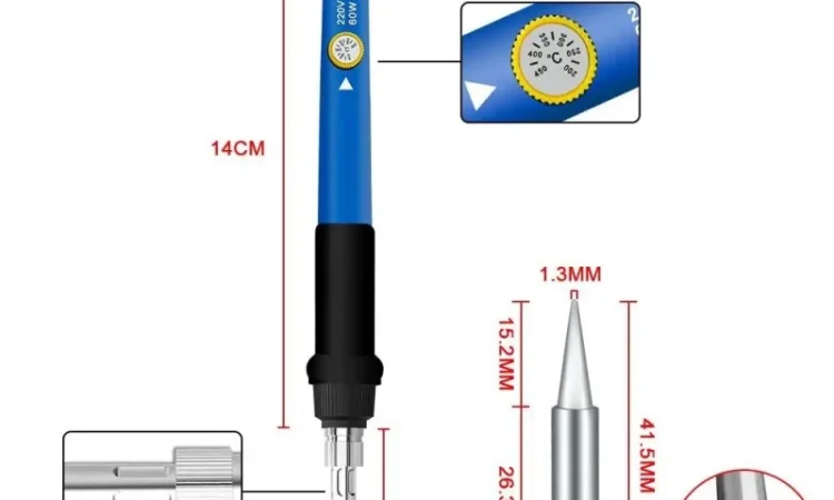 Набір інструментів для паяння професійний ESD SAFE 14 в 1. Паяльник 60 Вт - фото № 5