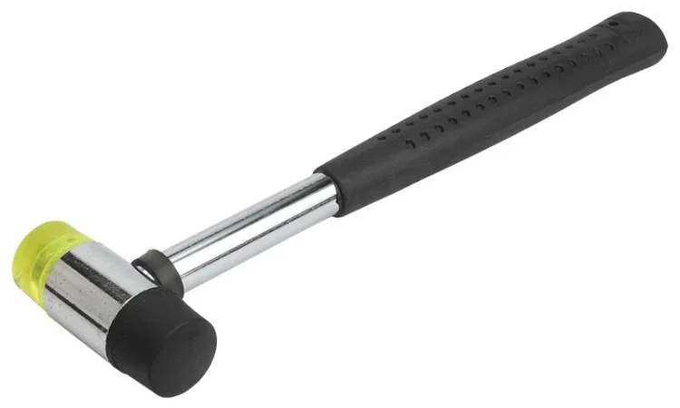Молоток для установки фурнитуры со сменным насадками, прорезиненный - фото № 1