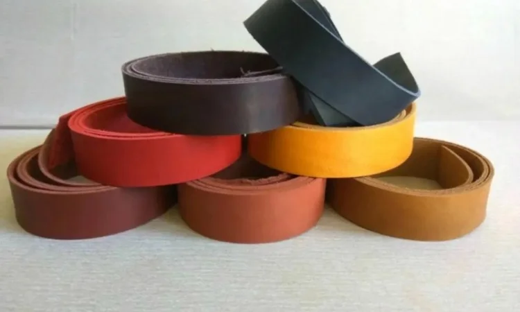 Заготовки для ременів з натуральної шкіри темно-синього кольору - фото № 5