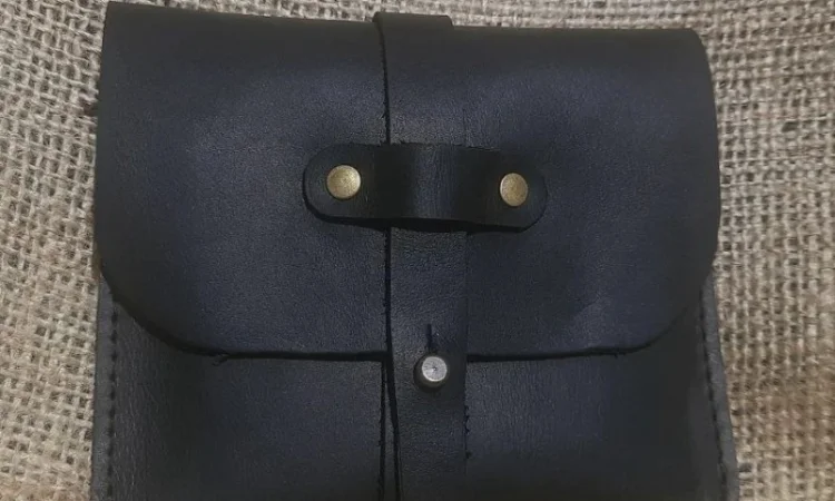 Кожаный кошелек ′Roll up′ ручной работы - фото № 1