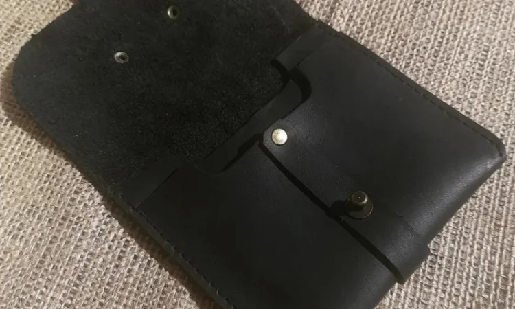 Кожаный кошелек ′Roll up′ ручной работы - фото № 4