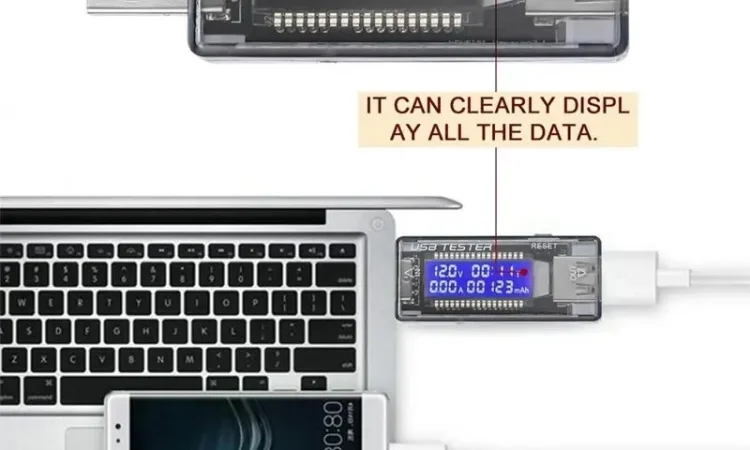 USB Тестер Keweisi KWS-V20 – амперметр та вольтметр для вимірювання ємності акумуляторів - фото № 1